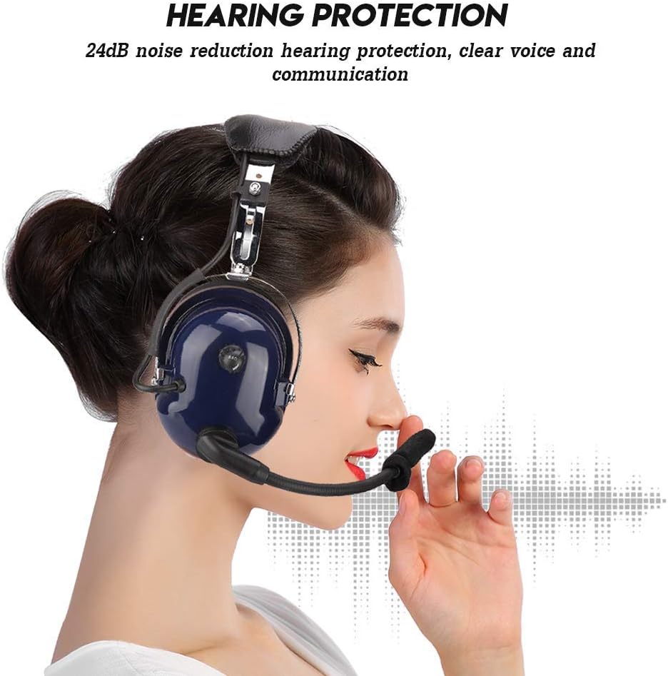 Aviation Headset, Noise Canceling Over Ear Headphones with Microphone, 3.5mm Noise Canceling Headset for Airplane Pilots.
