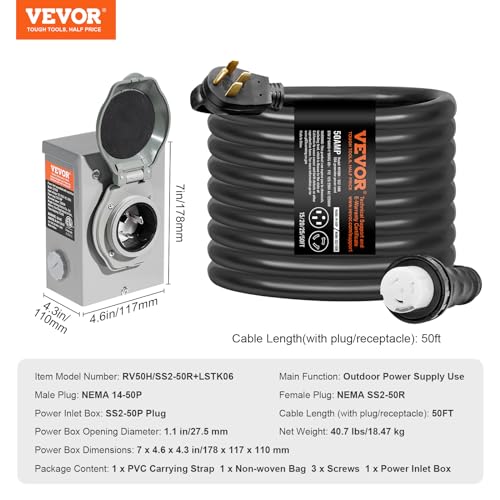 VEVOR 200A Generator Transfer Switch, 48000W Manual Transfer Switch, Heavy Duty Double-Throw Power 120/240V, Meeting NEMA 3R Standards, for Outdoor, Indoor, and Portable Generator ETL Certification