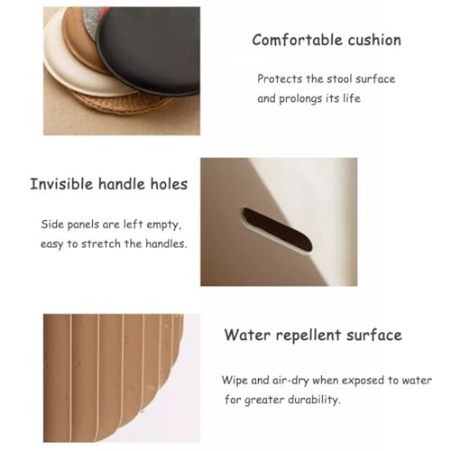 Accordion Folding Kraft Paper Stoo,Telescopic Sofa Chair for Easy Storage and Carrying,Relaxing Foot Stool Retro Kraft Paper Seat with Cushion for school,Kitchen,Living & Dining Room
