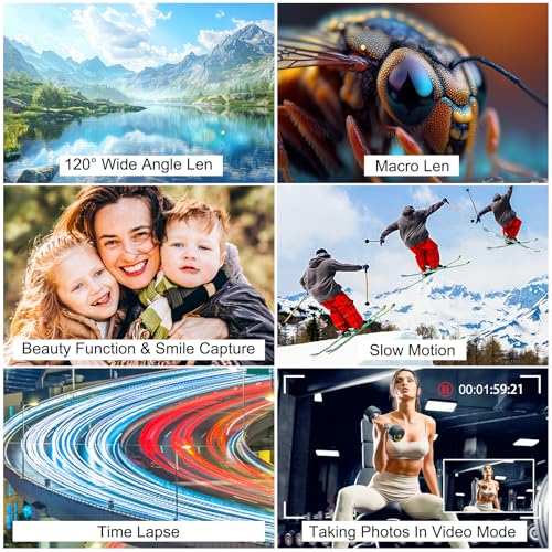 4K Digital Camera for Photography, WiFi UHD Autofocus 64MP Vlogging Camera for YouTube with Super Wide-Angle Lens, 3" 180° Flip Screen, 18X Digital Zoom with 32GB SD Card, 2 Batteries, Black