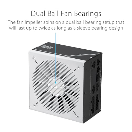 ASUS TUF Gaming 1000W Gold (1000 Watt, ATX 3.0 Compatible Fully Modular Power Supply, 80+ Gold Certified, Military-Grade Components, Dual Ball Bearing, Axial-tech Fan, PCB Coating, 10 Year Warranty)