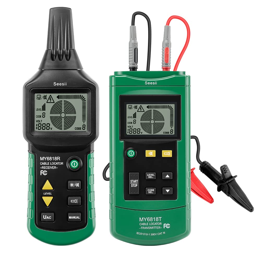 Underground Wire Locator, Wire Tracker for Test Cable Network Telephone Underground Pipe, Electrical Circuits, Pipelines, Fuses, Switches, Short Circuits Finder(MY6818)