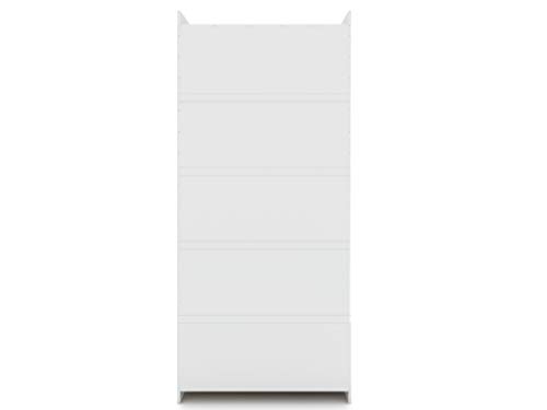 Manhattan Comfort Mulberry Sectional Freestanding Wardrobe Closet with Doors, 4 Drawers and Adjustable Shelves, Stylish and Functional Organizer for Bedroom or Dressing Room, 2 Piece Set, White