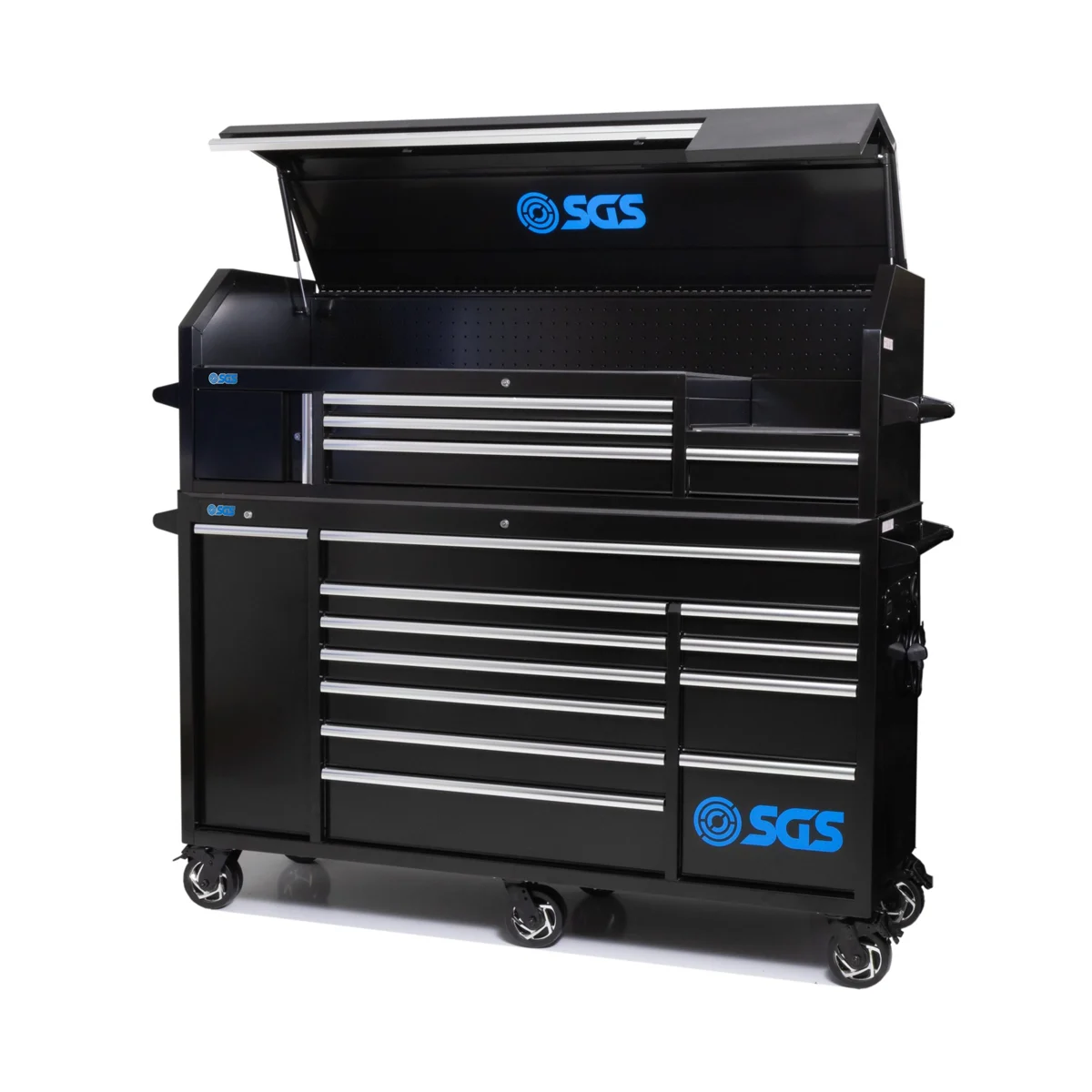 SGS 72in 15 Drawer Tool Chest and Roller Cabinet with Charging Points