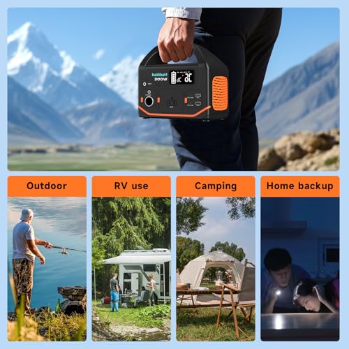 Portable Power Station, 300W Power Generator 266wh Camping Lithium Battery, Power Station for Home Use, Outdoor, Emergency Backup with 120V Pure Sine Wave AC Outlet