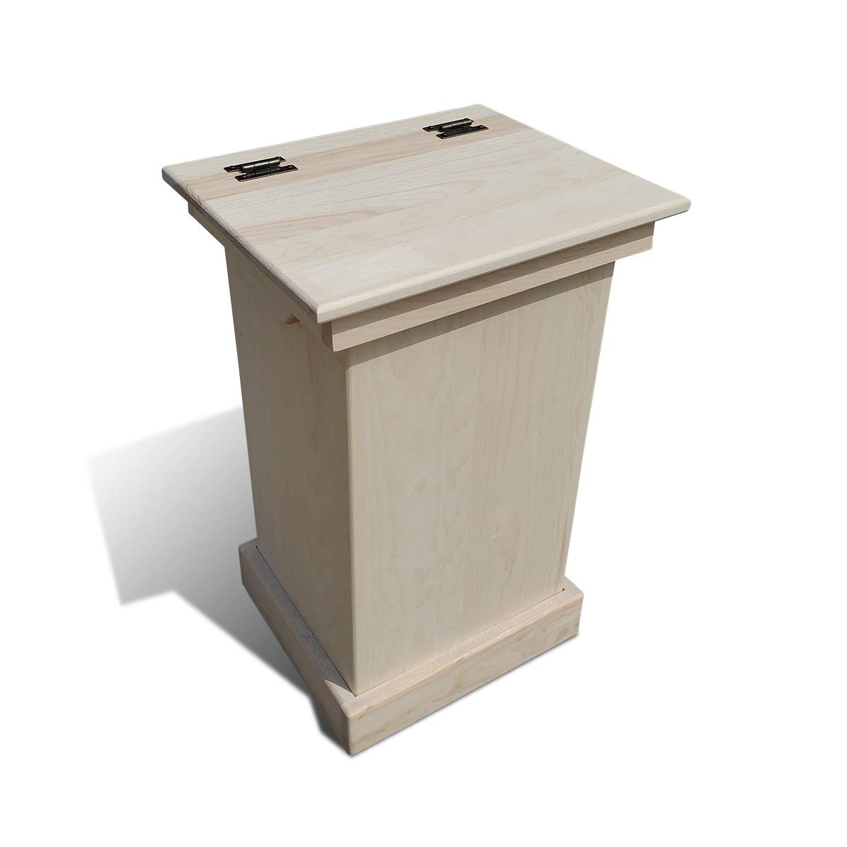 Wooden Lift Top Trash Can Cabinet, Handmade Solid Wood Hideaway Trash Holder (Cherry)