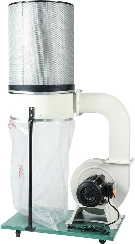 Grizzly G0548ZP 2 HP Canister Dust Collector with Aluminum Impeller - Polar Bear Series