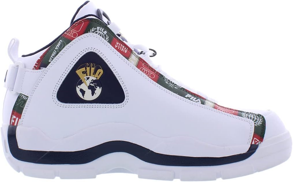 Fila Men's Grant Hill 2 Patchwork Basketball Shoes White/Fila Navy/Fila Red 9.5