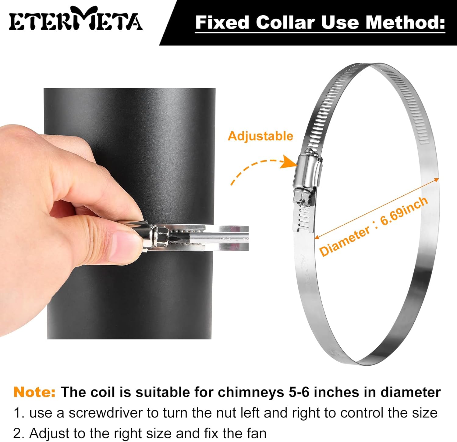 Etermeta Stove Fan, 4 Blade Pipe Hanging Fan, Heat Activated Fan for Wood Stove, with Stove Thermometer for Wood/Log Burner/Fireplace, Eco Friendly Efficiently Fireplace Fan Pack of 2