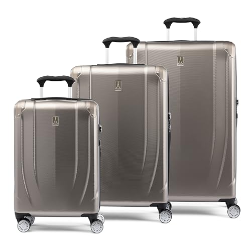 Travelpro Pathways 3 Hardside Expandable Luggage, 8 Spinner Wheels, Lightweight Hard Shell Suitcase, Carry On 21 Inch, Black Knight