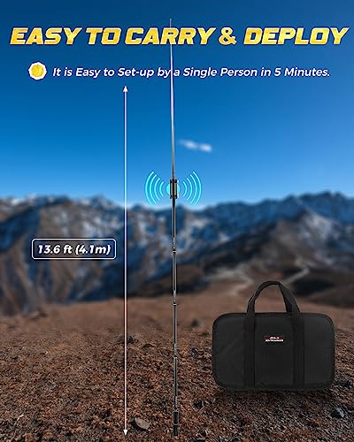 Radio Antennas PAC-12 HF Antennas for Ham Radio with Slide Regulator 7MHz-50MHz All Band Hf Vertical Antenna 40m-6m 8 bands JPC-12 Antenna for Outdoor 4.1 Meter(13.5Ft) (M10)