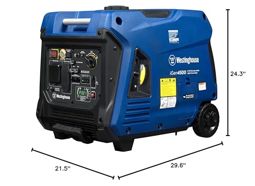 Westinghouse 5000 Peak Watt Super Quiet Dual Fuel Portable Inverter Generator, Remote Electric Start, Gas & Propane Powered, RV Ready 30A Outlet, Parallel Capable, Blue/Black
