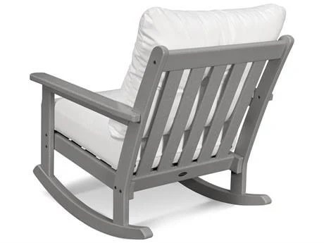 POLYWOOD Vineyard Deep Seating Rocking Chair in White / Spa