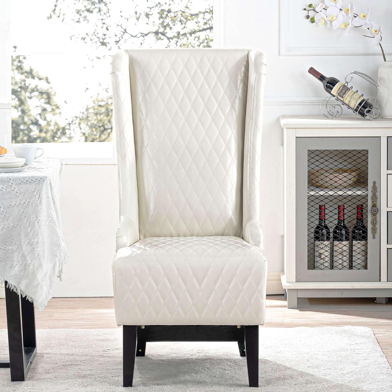 Wide Wing Back Chair - 23.03 Width, Elegant Side Chair for Living Room, Contemporary Design with Comfortable Seating, Stylish Accent Furniture