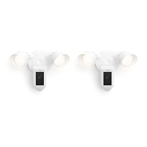 Ring Floodlight Cam Wired Plus with motion-activated 1080p HD video, White (2021 release)