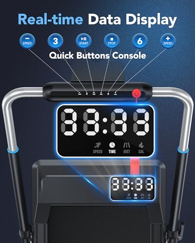 6% Incline Walking Pad Treadmills, Under Desk Treadmill 330lb Capacity for Home Small Space, Mute Control Portable Foldable Adjustable Incline Treadmill, Works with ZWIFT KINOMAP, Easy to Move