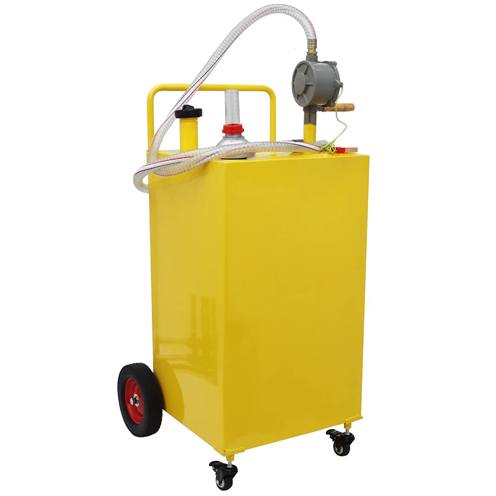 INTBUYING 30 Gallon Portable Gas Caddy Fuel Storage Tank Portable Refueling Drum Oil Storage Tank