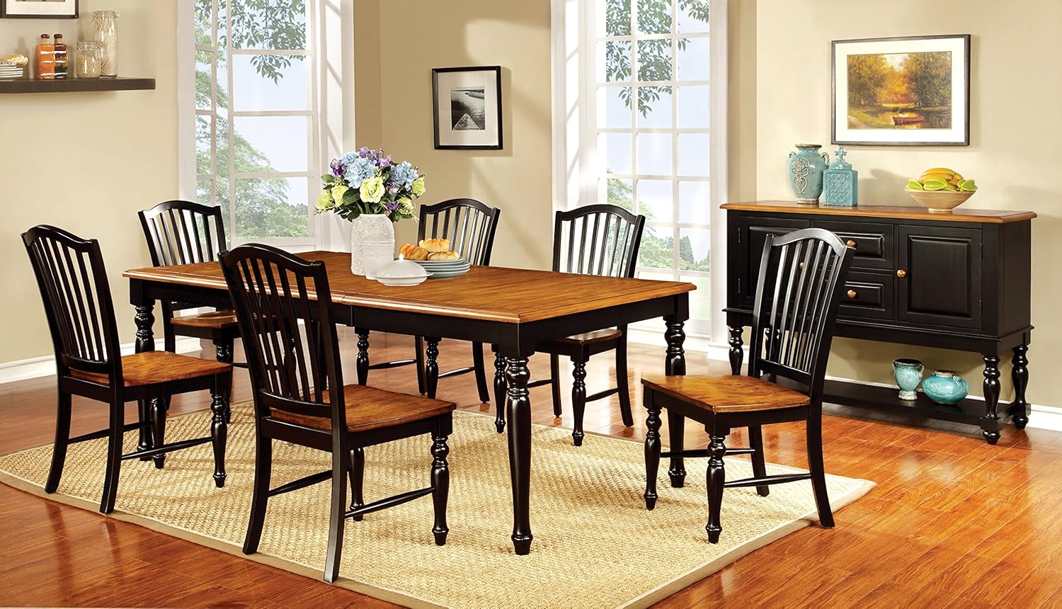 Furniture of America Antha Country Style Duo-Tone Dining Buffet Server