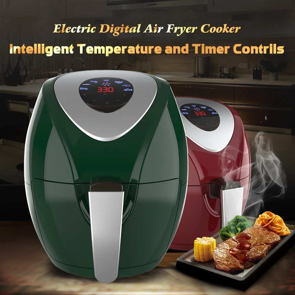 KAPAS Electric Air Fryer, 6.8 Quarts, 6.5 Liter Capacity and 7-in-1 One-Touch Screen Cook Presets with Additional Accessory