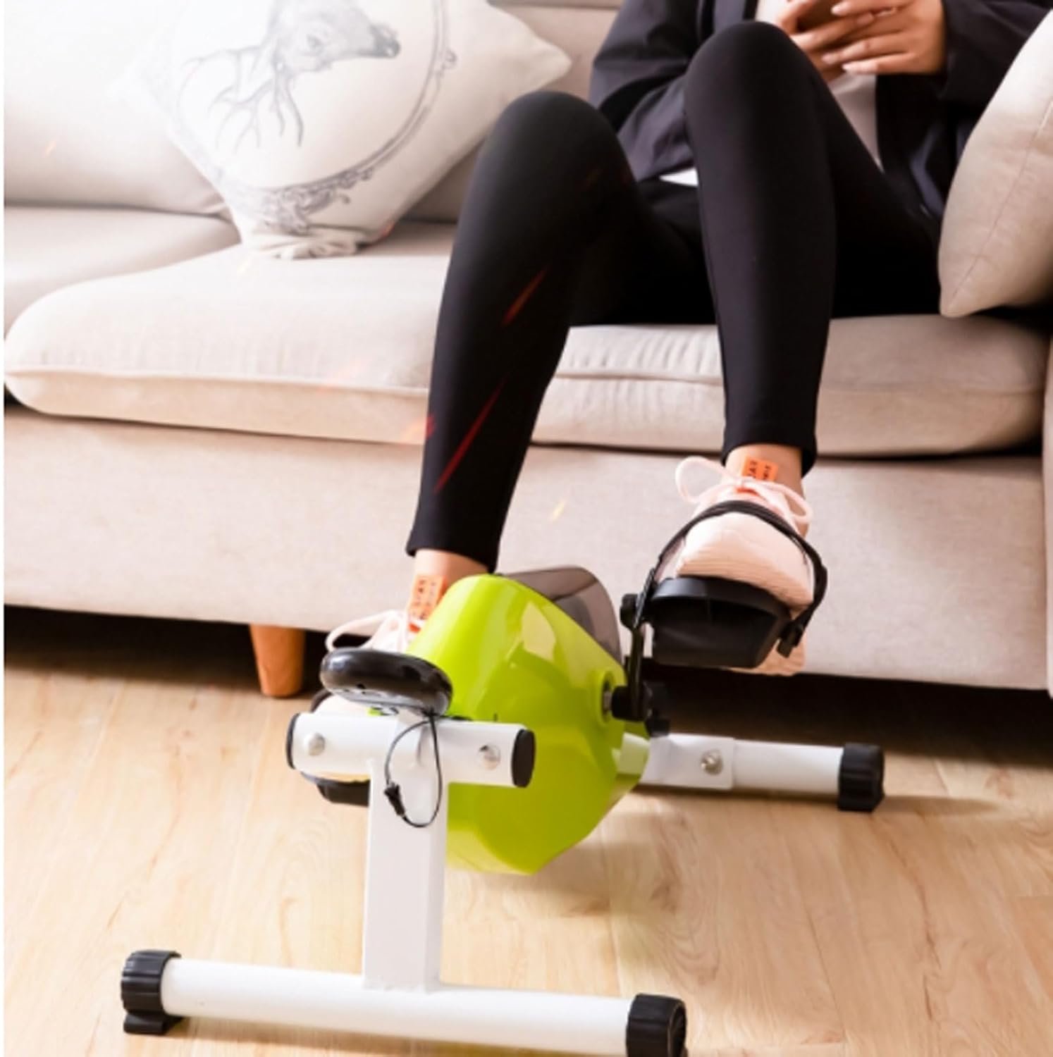 Exercise Bike Magnetic Under Desk Bike Pedal Exerciser, Mini Exercise Bike Desk Cycle, Arm Leg Exerciser for Physical Therapy Desk Exercise, Rehabilitation Training Equipment for the Elderly Under Des