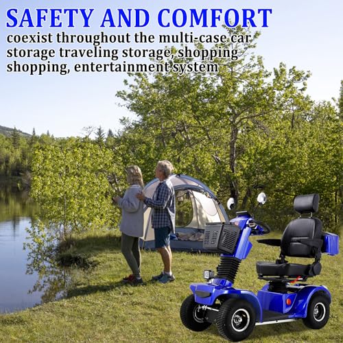 Heavy Duty Mobility Scooters for Seniors & Adults 4 wheel 500lbs Capacity - Electric Powered Chair,800W 20Ah power Long Range Power Extended Battery with Adjustable Seat and Rear Basket