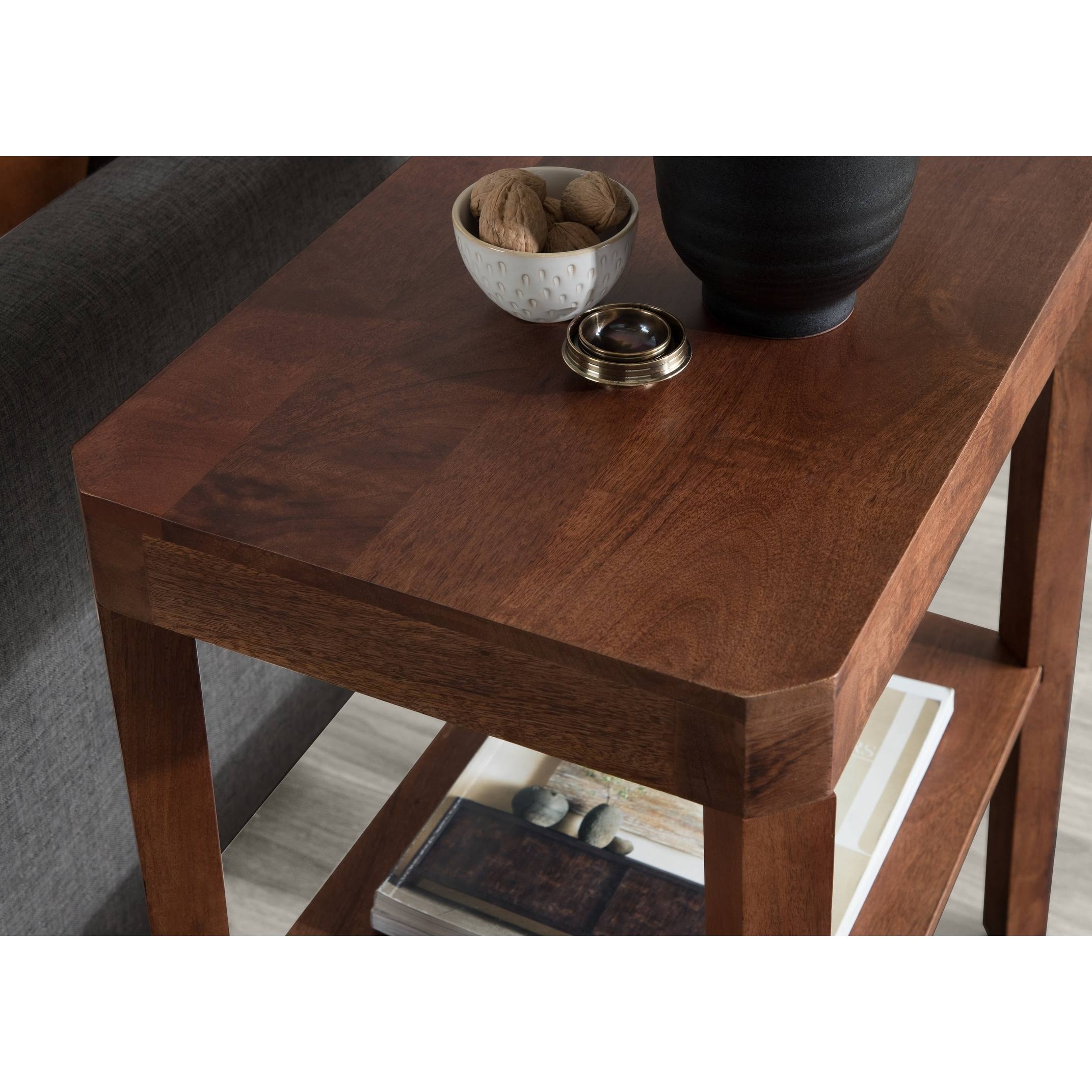 Kate and Laurel Talcott Wood Side Table - 22x14x26 - Walnut Brown