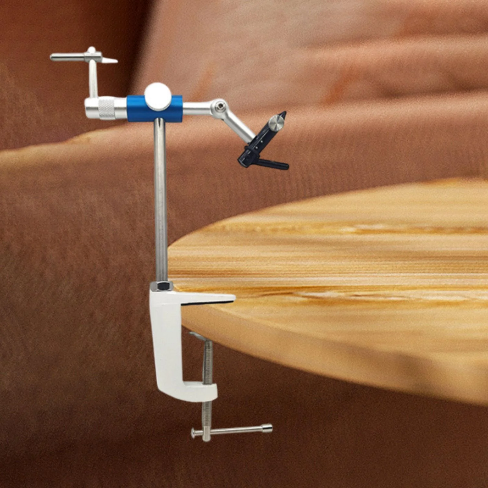 Fly Tying Vise,Rotary Fly Tying Vise Fishing Flies Tying Tool,Fly Gears 360 degree Rotation Multiple Adjustments,C Clamps Tying Vise with Steel Hardened Jaw,Handy Fly Hooks Tool for Beginner