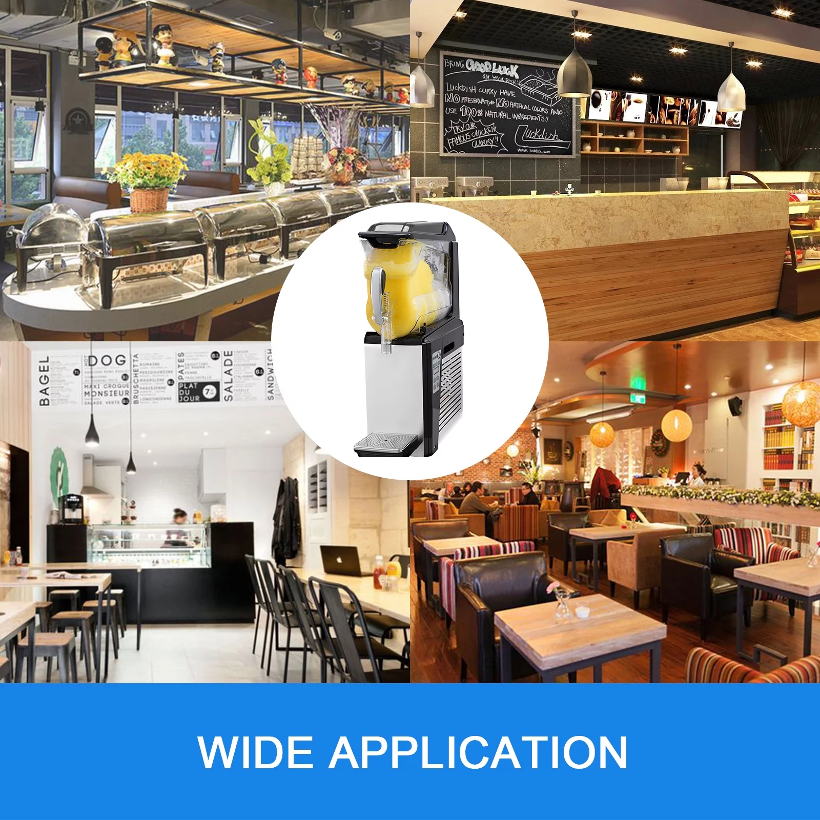 BENTISM Commercial Slushy Machine 10L Single-Bowl Full Size Slush Frozen Drink Machine 600W Commercial Use