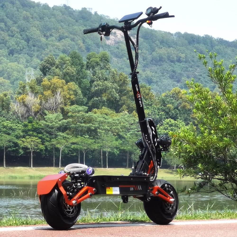 Foldable Electric Scooter with Seat, 5000W Dual Motors, 50MPH, 48V35AH Removable Battery, 75 Mile Range, 12 Inch Tubeless Off-Road Tires - Suitable for Adults