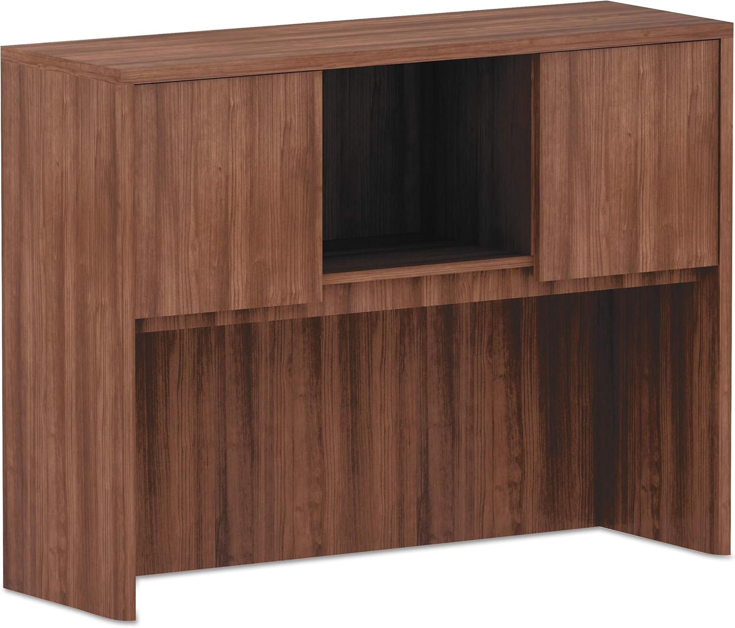Alera Alera Valencia Series Hutch with Doors, 3 Compartments, 47.13w x 15d x 35.38h, Modern Walnut