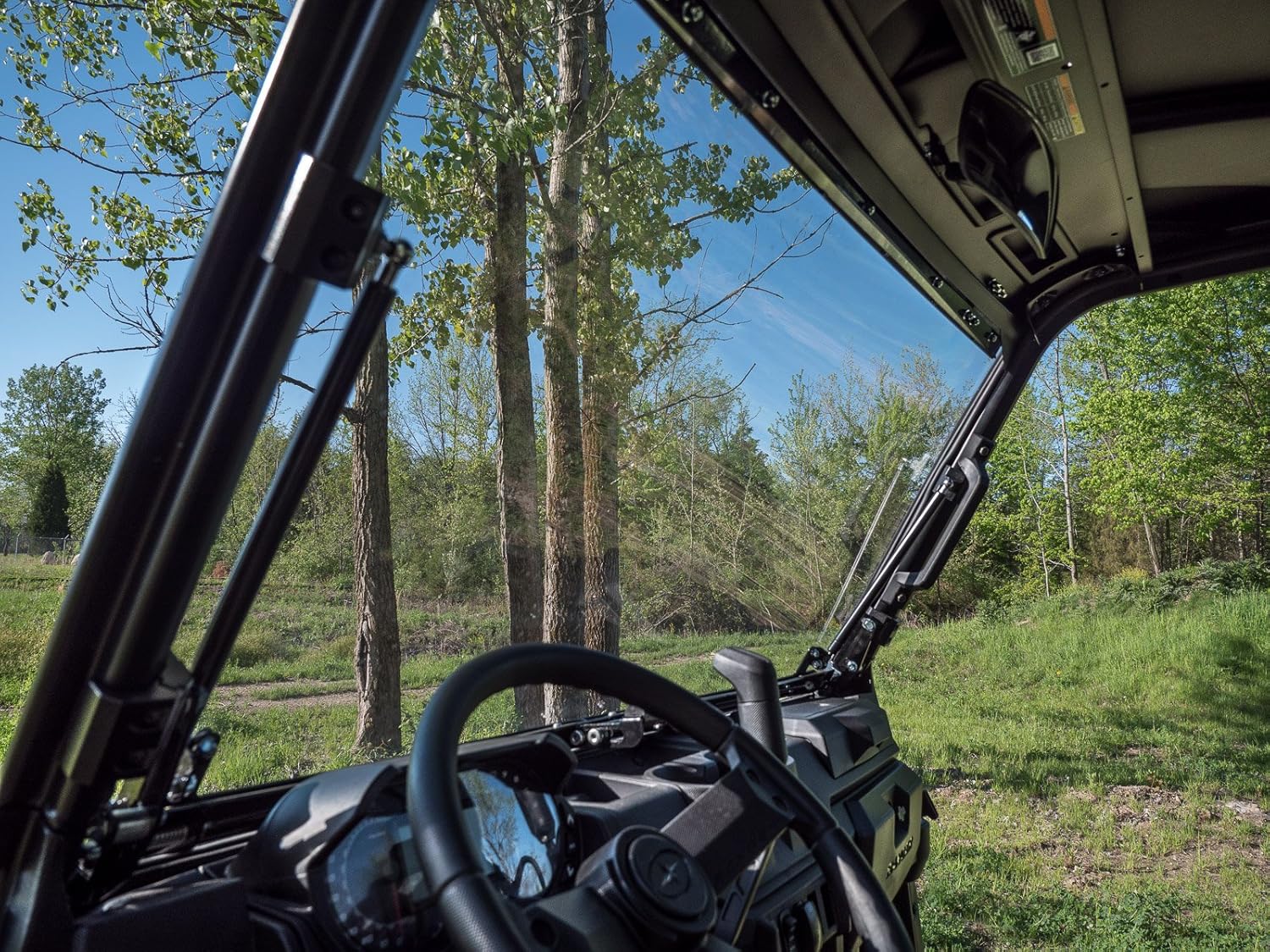 SuperATV Heavy Duty Scratch Resistant Flip Windshield for 2018+ Polaris Ranger XP 1000/1000 / Crew (See Fitment) | 1/4 Thick Polycarbonate 25X Stronger Than Glass | All Weather Design | USA Made!