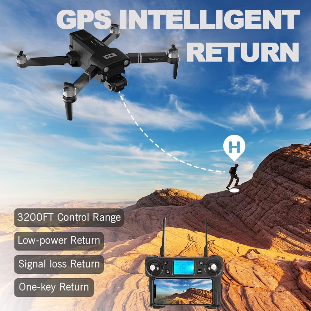 CCE Sparrow2 GPS Drones with EIS Camera for Adults 4K, 2-Axis Gimbal Foldable FPV RC Quadcopter with Flashlight and Arms Lights, Brushless Motor, 30-min Flight Time, Night Flight, Waypoint Flight, Auto Return Home, Follow Me, Carrying Case Included