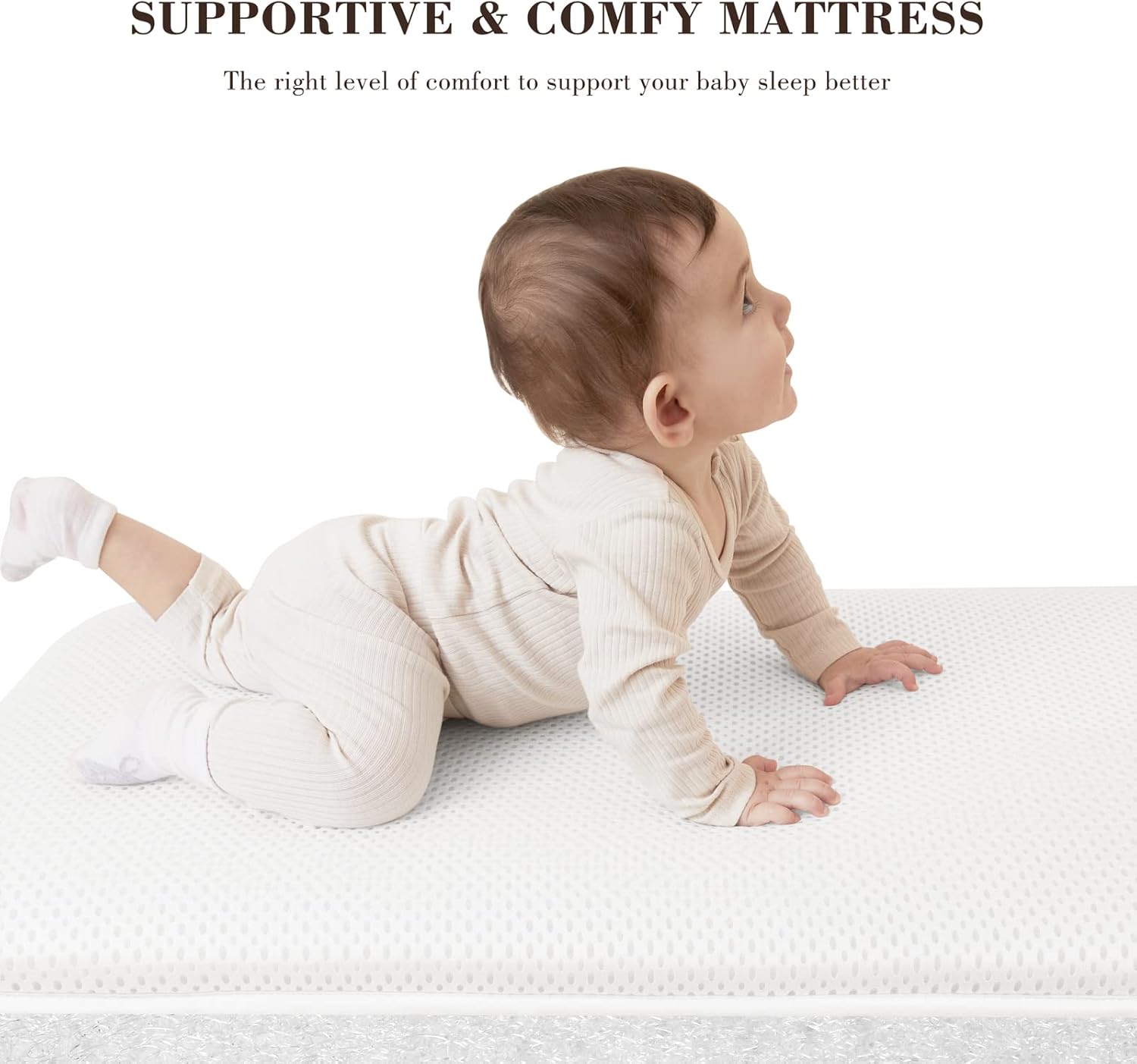 ANGELBLISS Baby Bassinet, Bedside Sleeper, Easy Folding Bedside Crib with 100% Breathable & Washable Mattress Baby Bed, 6-Level Adjustable Portable Bassinets for Safe Co-Sleeping for Newborn Infant