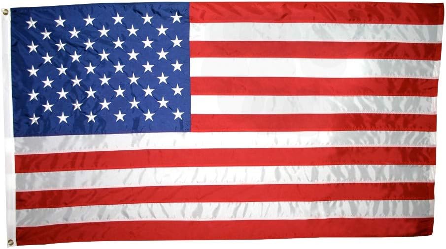 Annin & Co Model 2460 American Flag Nylon SolarGuard NYL-Glo, 3x5 ft, 100% Made in USA with Sewn Stripes, Embroidered Stars and Brass Grommets
