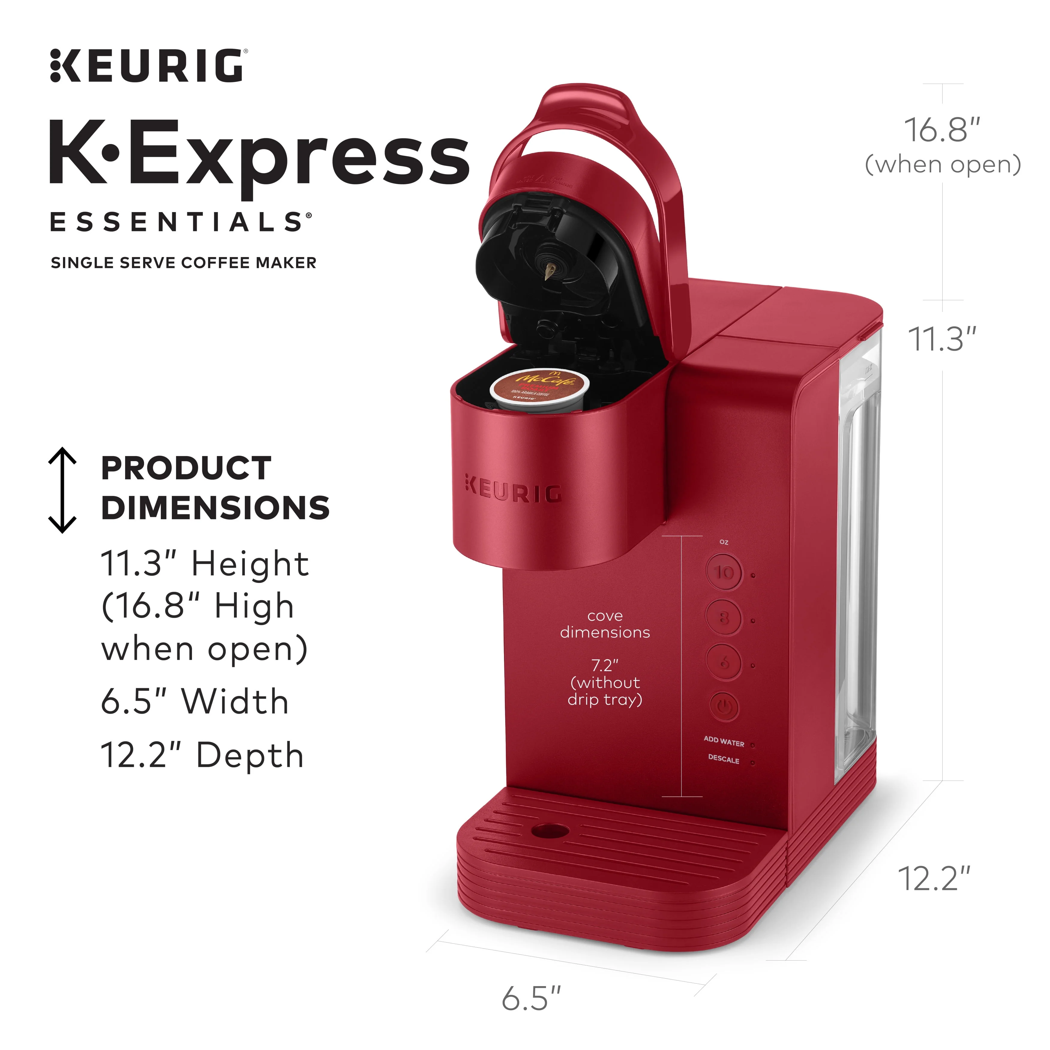 Keurig K-Express Essentials Single Serve K-Cup Pod Coffee Maker, Black