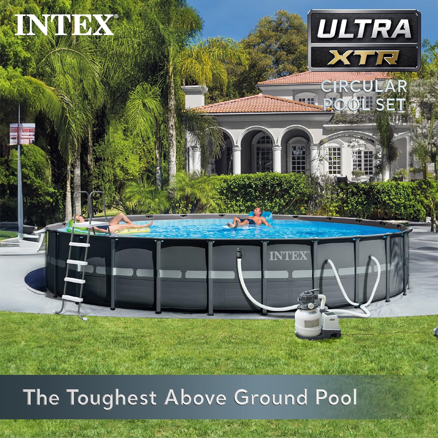 Intex Ultra XTR Deluxe Above Ground Swimming Pool Set, Includes Cartridge Sand Filter Pump, SuperTough Puncture Resistant, Rust Resistant, 26' x 52"
