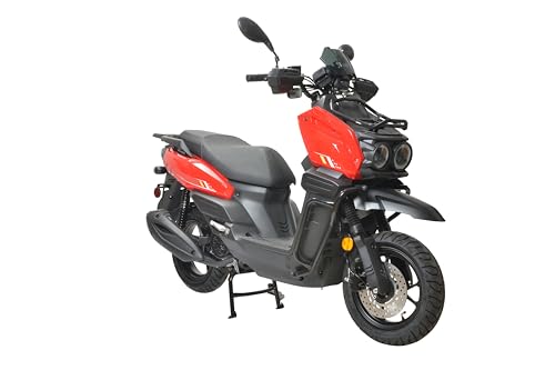 HHH Tank 150 Moped Gas Scooter 150cc Motorcycle Automatic Adult Bike with 12 inch Aluminum Wheels (White)