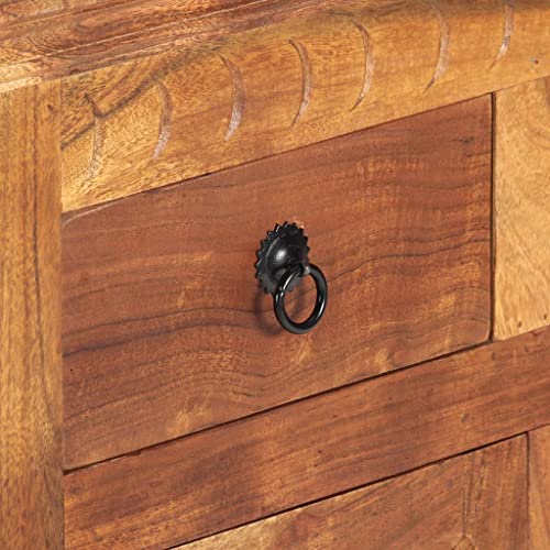 vidaXL Rustic Sideboard - Solid Acacia Wood - Brown - Two Doors and Two Drawers - Farmhouse Style - 24.8"x11.8"x29.5"
