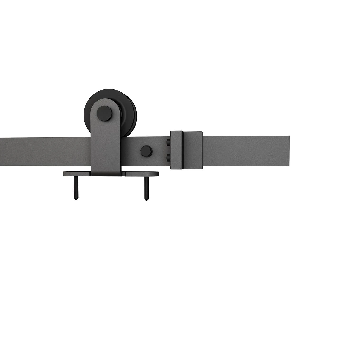 Colonial Elegance Cicero 37 in. x 84 in. 3/4 Lite Clear Glass Black Metal Finish Sliding Barn Door with Hardware Kit