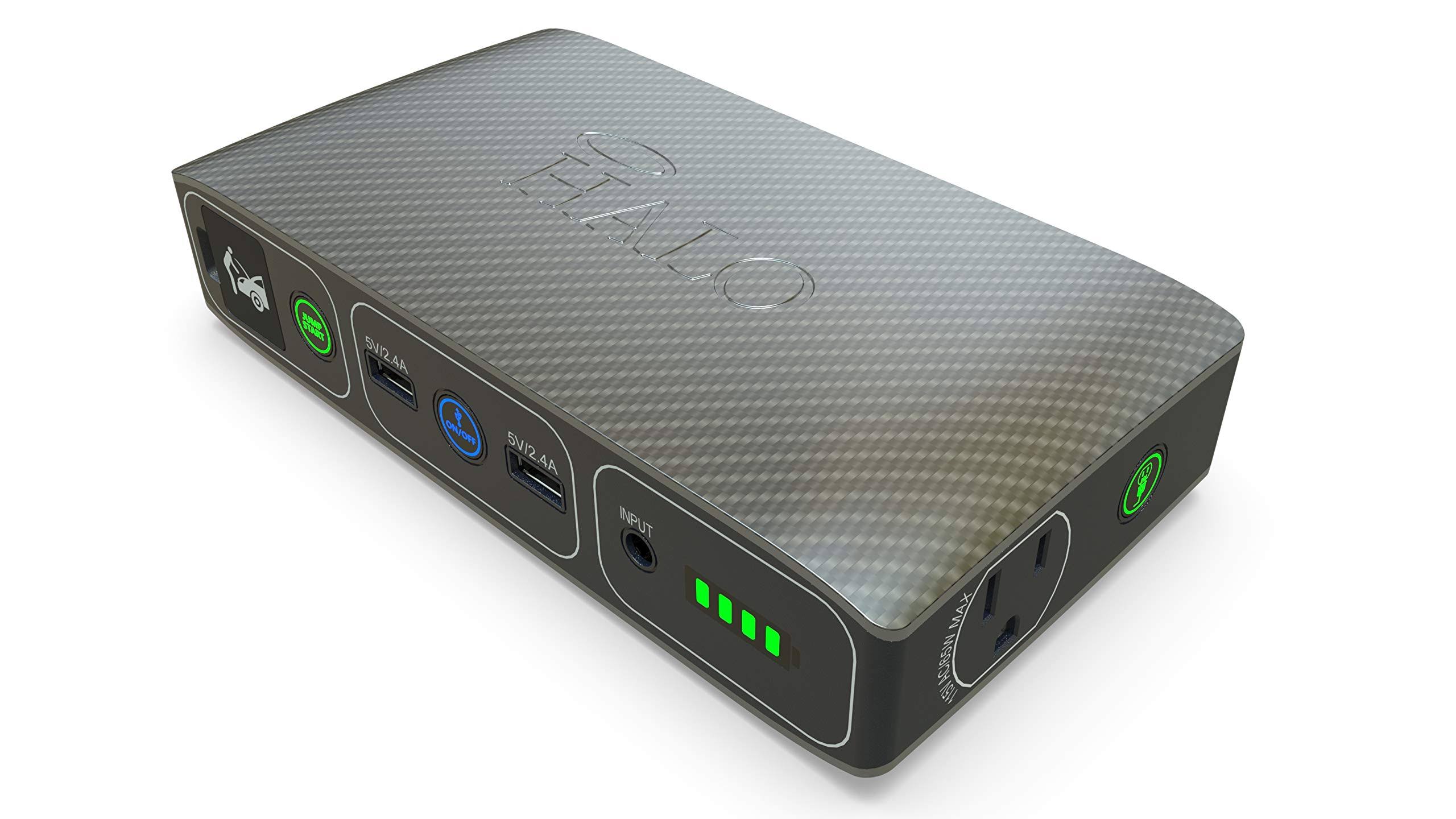 Halo Bolt 58830 Mwh Portable Phone Laptop Charger Car Jump Starter with AC Outlet and Car Charger - Silver Graphite (1267118)
