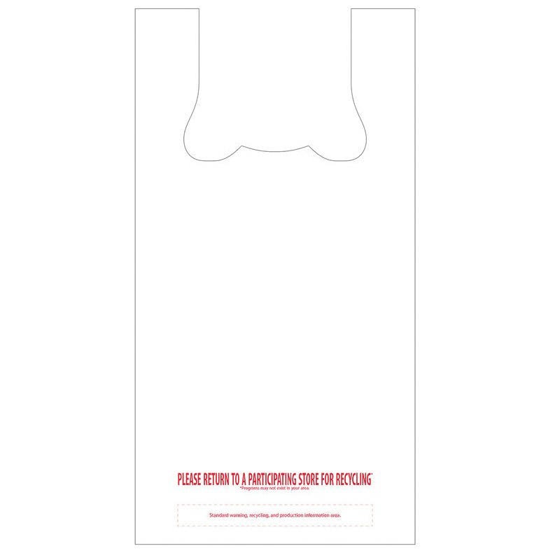 Hilex Poly 9596909 22 x 6.5 x 11.5 in. Plain T-Shirt Bag, Plastic -
