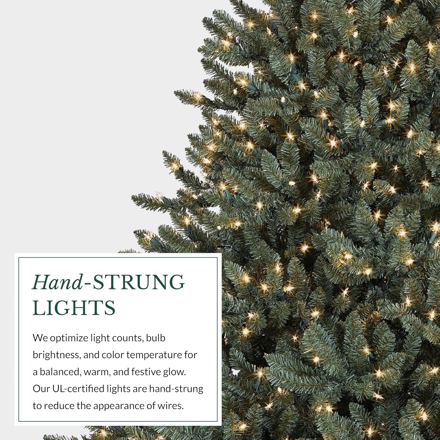 Balsam Hill 7.5ft Pre-Lit Classic Blue Spruce - Artificial Christmas Tree with 1000 Clear Incandescent Lights, Easy Plug Technology, Premium Stand for Indoor Holiday Decorating