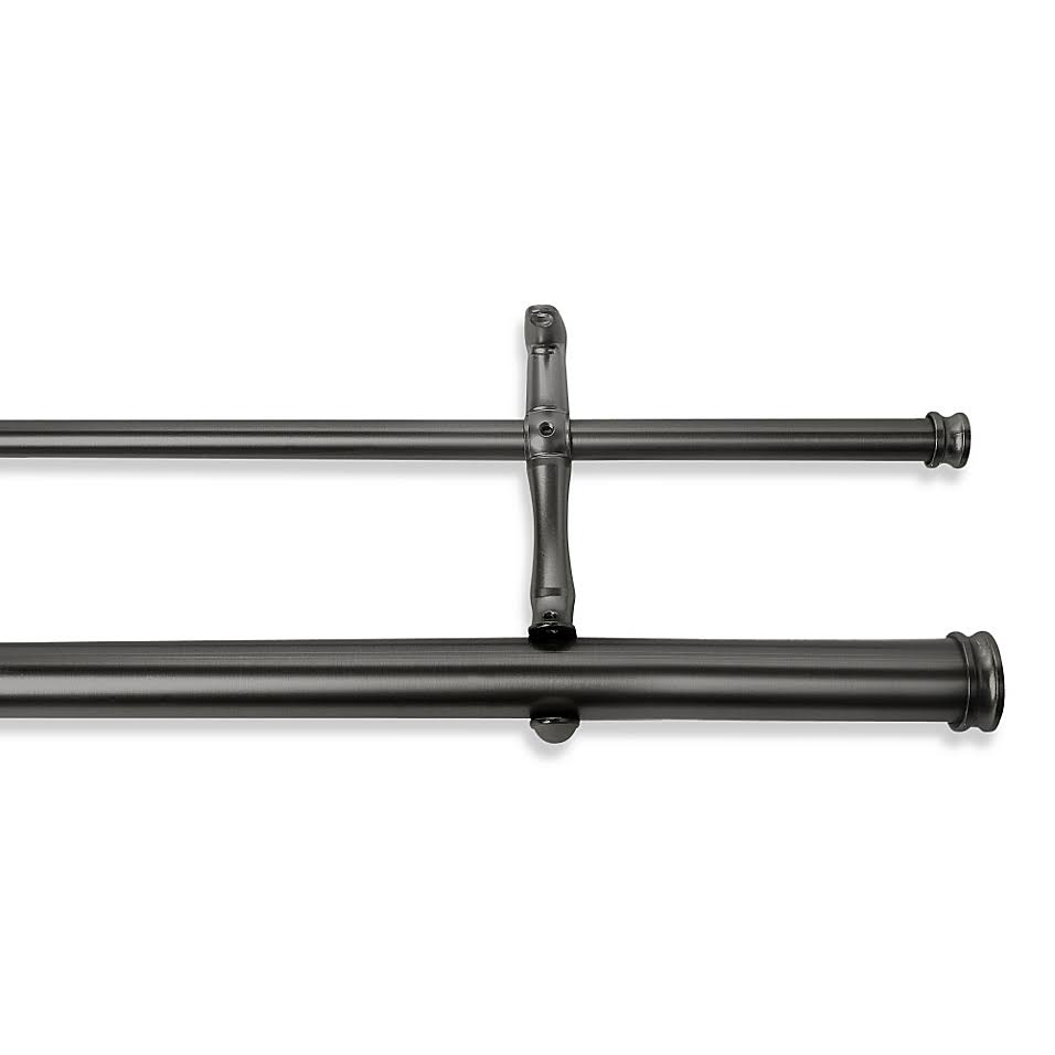 Cambria Premier Complete 28x22 x 48x22 Double Drapery Rod in Graphite