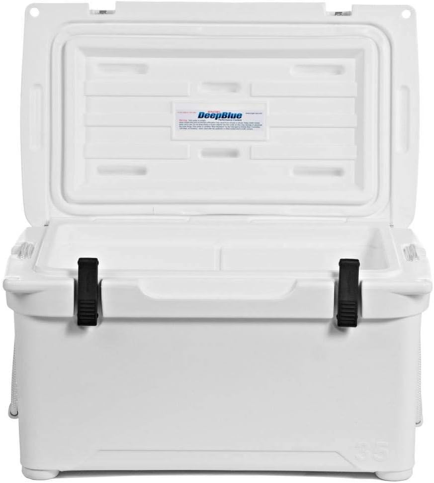 Engel Coolers ENG35 Cooler | 36 Can High Performance Durable Seamless Rotationally Molded Ice Box for Camping, Hunting, and Fishing - White