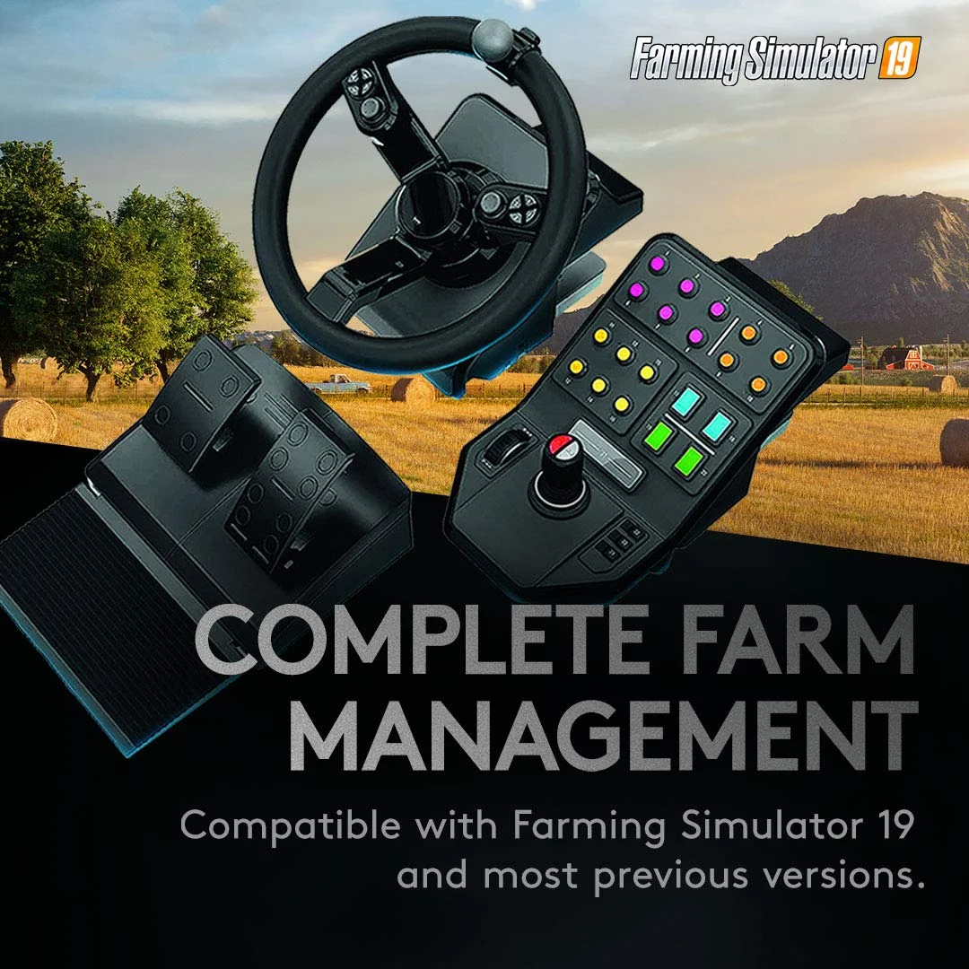 Logitech G Heavy Equipment Bundle Simulation Wheel, Pedals and Side Panel Control Deck