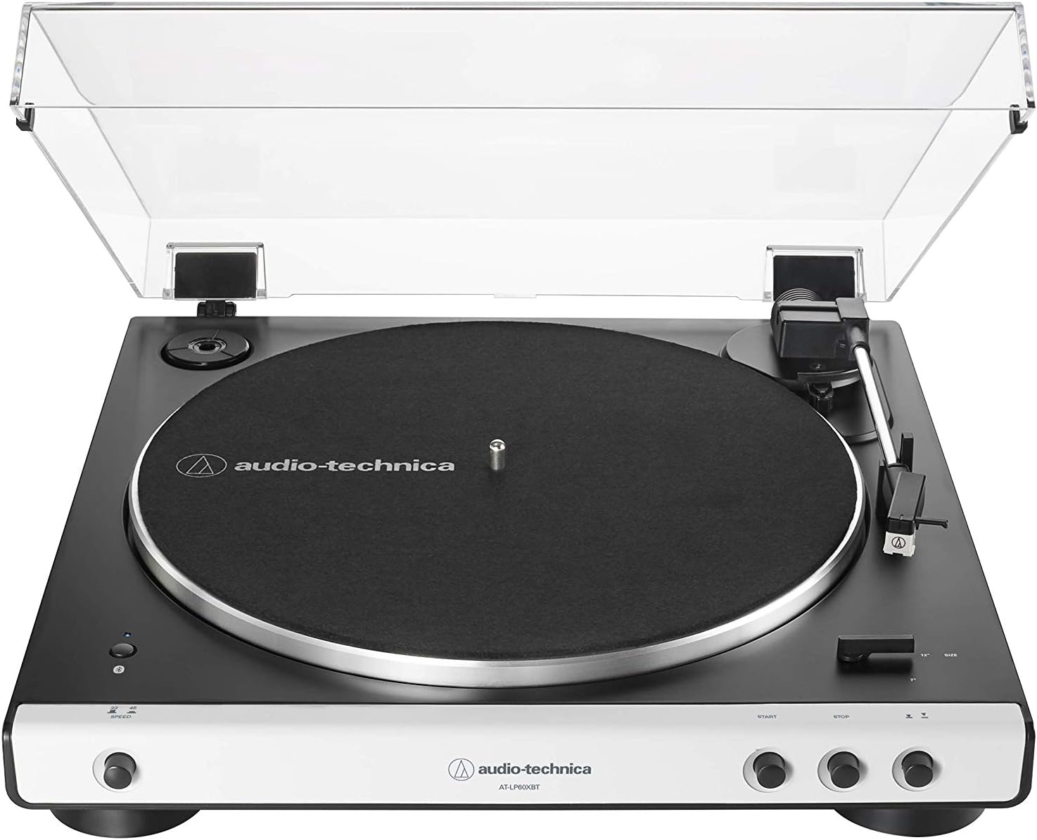 Audio-Technica AT-LP60XBT-BK Fully Automatic Bluetooth Belt-Drive Stereo Turntable, Black, Hi-Fi, 2 Speed, Dust Cover, Anti-Resonance, Die-cast Aluminum Platter