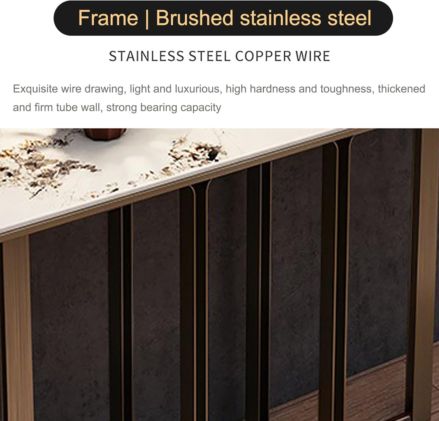 Modern Entryway Table, Narrow Entryway Table Behind Sofa, with Geometric Metal Base, for Entrance, Hallway, Entryway, Living Room, Easy Assembly
