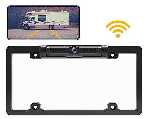 Calmoor License Plate Wireless Backup Camera with Night Vision IP69K Waterproof