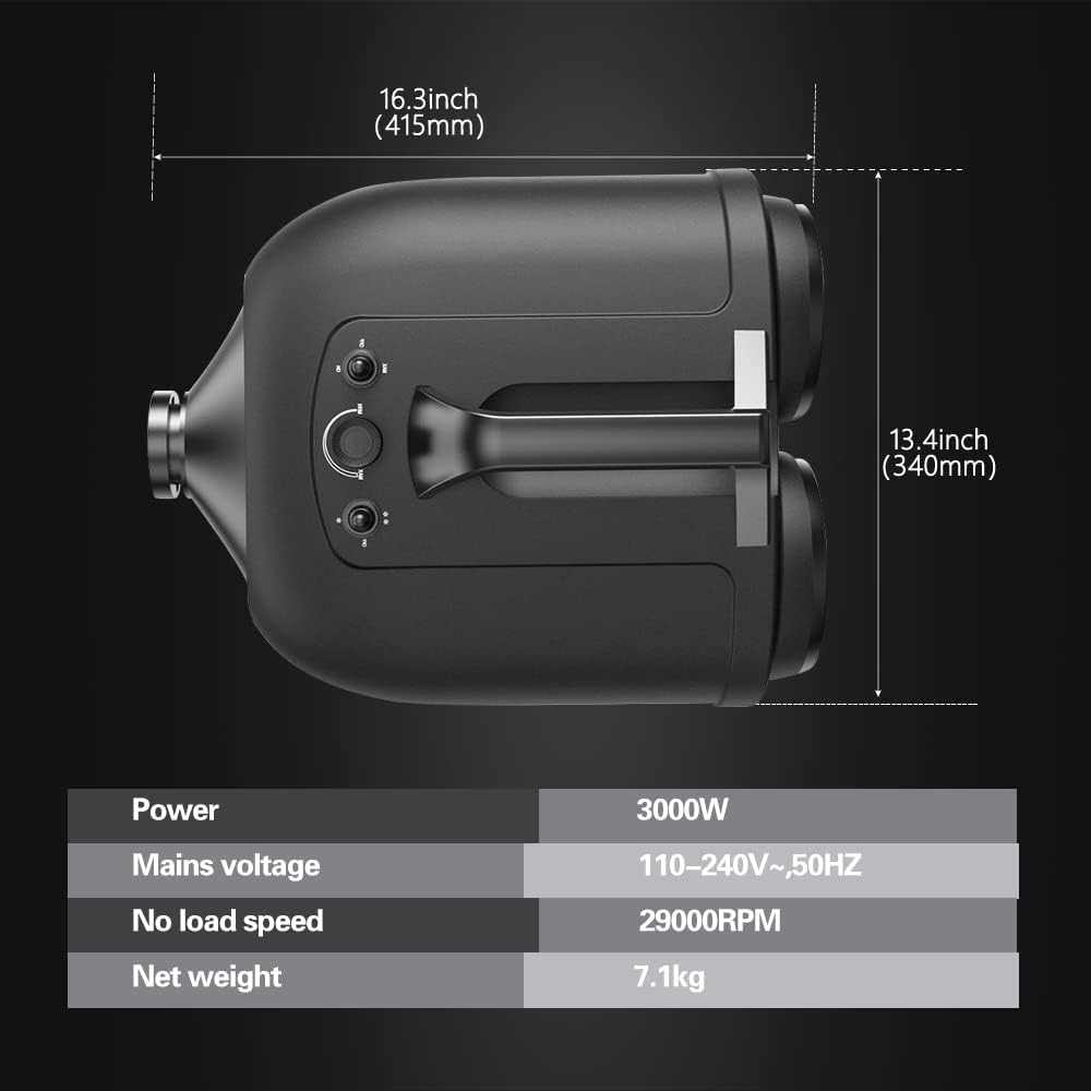 SPTA Double Motor Car Wash Dryer, 2800W Air Cannon Car Dryer Blower - Powerful Car Detailing Car Wash Dryer, Filtered Car Air Dryers, Blowers & Blades, Safer Than Microfiber Towel Cloth -CDRERUS
