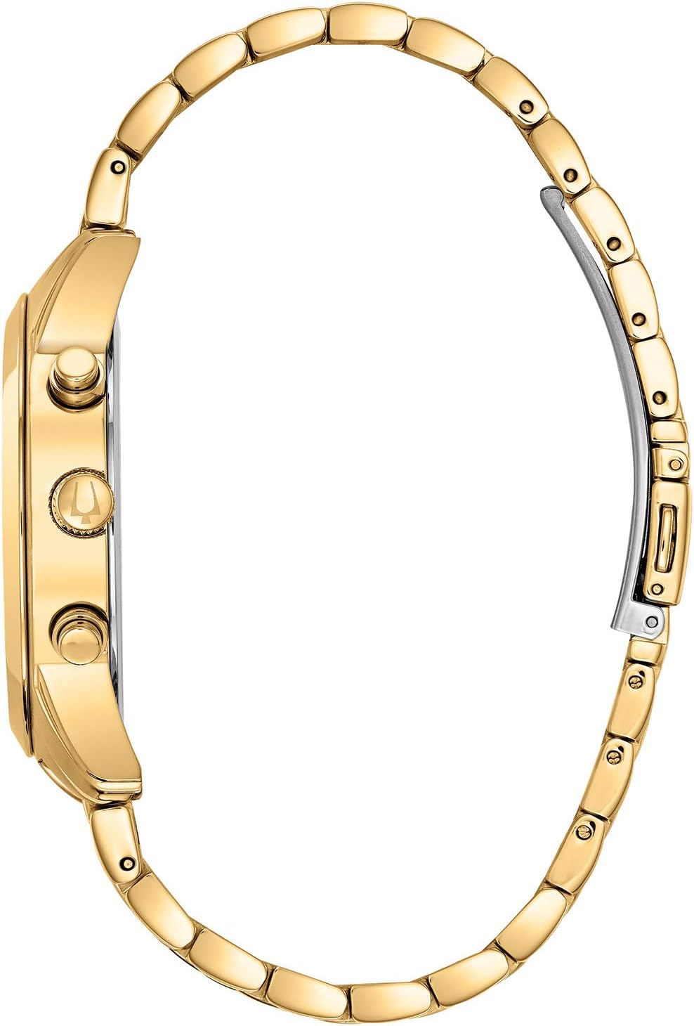 Bulova Men's Classic Gold Tone Stainless Steel 6-Hand Chronograph Quartz Watch, Diamond Dial Style: 97D114